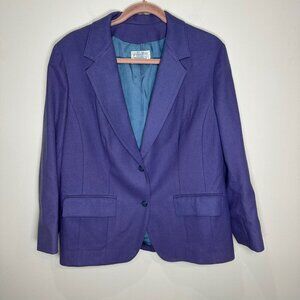 Pendleton Wool Blazer Women size XL Lined Career Warm Purple